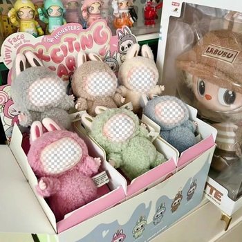 Similar to Labubu Generation One, the Macaron Bubble Series Fun Blind Box Vinyl Face Plush Doll Key
