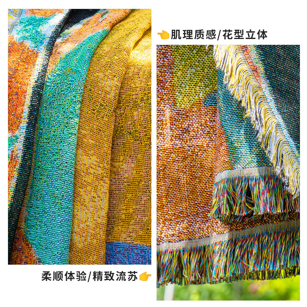 Cross-Border Matisse Abstract Tapestry Jacquard Thread Blanket Office Nap Air Conditioning Blanket Bedroom Living Room Decorative Tapestry