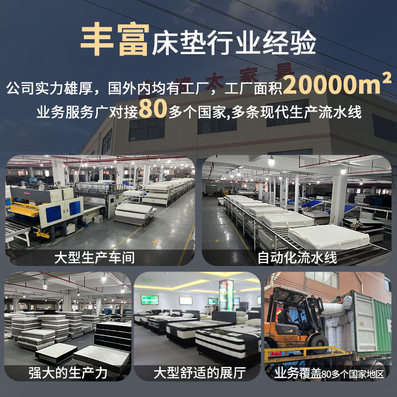 Export 1.8 meters zero pressure sleep high density sponge mattress apartment 1.5 meters independent spring thick mattress customization