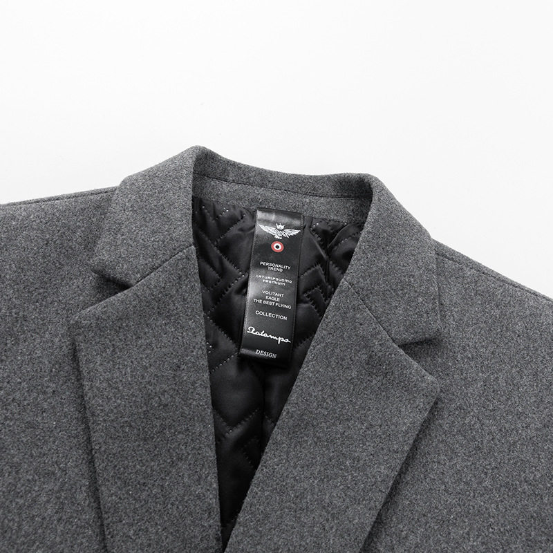Mens Winter Overcoat Mid Length Casual Design Thick Wool Blend Fabric Available in Gray Black Navy Wholesale Options