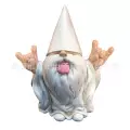 White Cloak Gnome Statue-Raise your hands and spit out your tongue