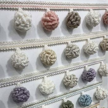 New curtain lace vertical edge small fragrant wind hair ball pine ball accessories hand-woven three-dimensional tassel decoration