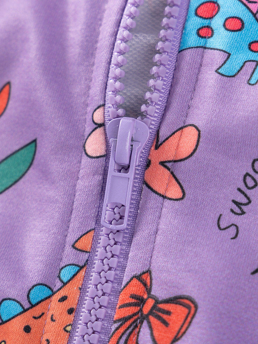 Girls' Hooded Cartoon Top, Autumn Long-Sleeve Jacket