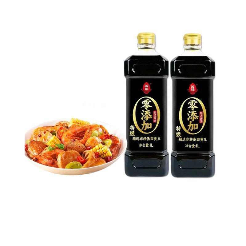 Lotus Premium Soy Sauce 1L Brewed Light Soy Sauce for Home Cooking, Stir-Frying, Braising, Cold Dishes, Dipping Sauce, Commercial Large Bottle
