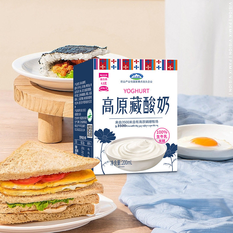 Qinghai Lake Plateau Xizang Yogurt Whole Box 200ml*10 Boxes Milk Meng