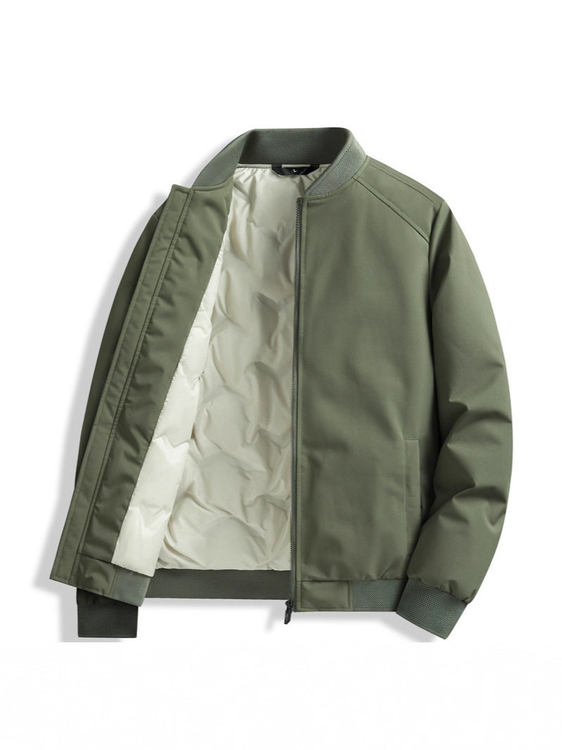 Jianheng Cross-Border Baseball Collar down Jacket for Men, Winter Warm and Cold-Resistant, 50% Gray Duck Down, Cold-Proof Casual Jacket for Men