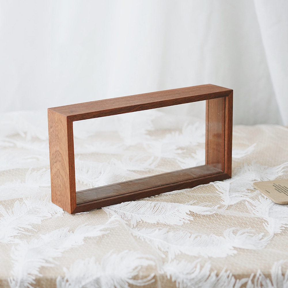 Mother's Day Teacher's Day gift diy eternal flower wooden photo frame dried flower double-sided glass hollow three-dimensional photo frame