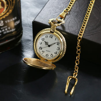 Cross-Border Popular Fully Automatic Flip-Cover Exquisite Necklace with a High-End Feel, Mosque Pocket Watch, Prayer Classic Hanging Chain Quartz Watch