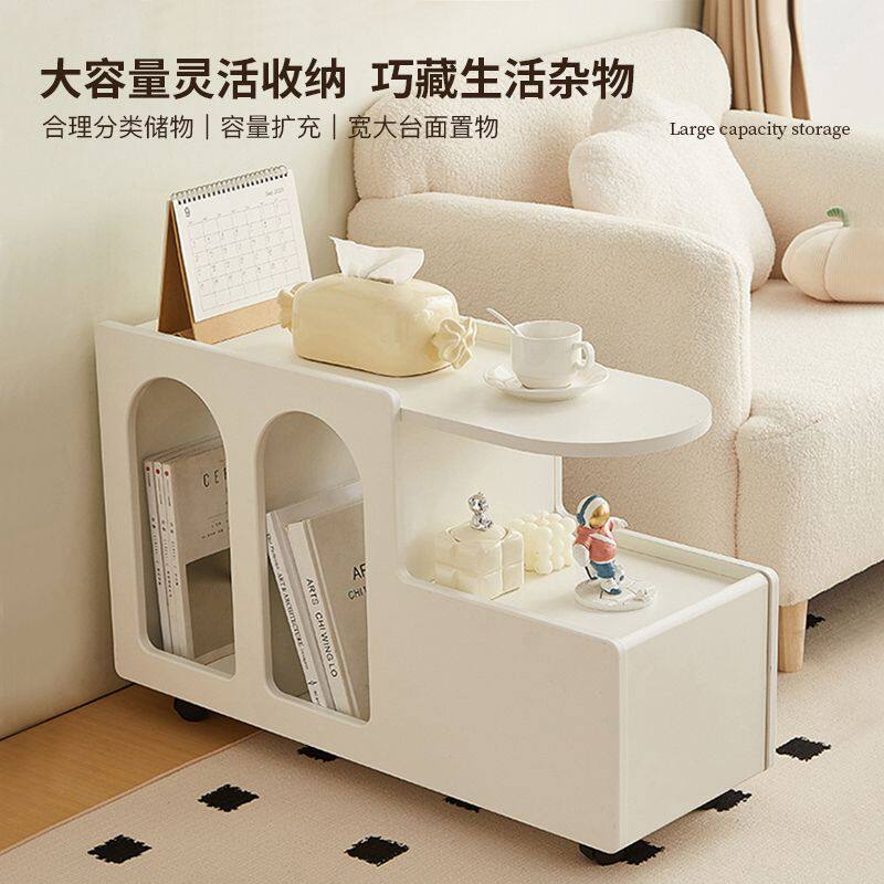 [48-hour delivery] Nordic high-value sofa side table living room tea table household side cabinet rental house movable