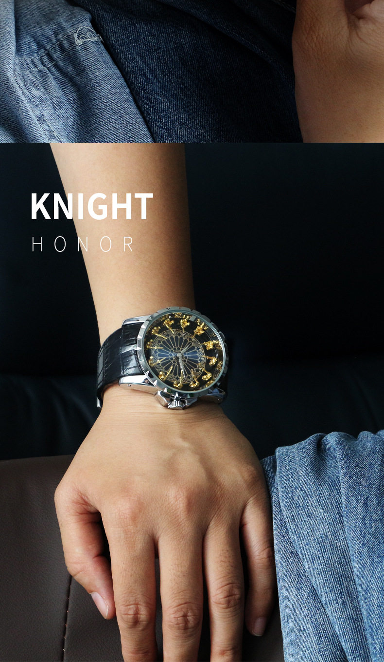 12 Knight fashion trend large dial waterproof men's student watch retro watch casual popular TikTok