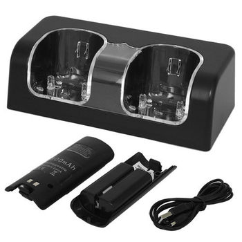 Suitable for WII handle double seat sofa charging multifunctional charging base with battery 2800mAh