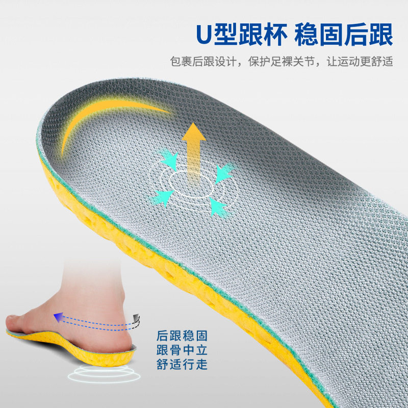 Military Training Insoles for Men, Sports Breathable, Heightening, Shock-Absorbing, Non-Slip Shoe Materials, Sweat-Absorbent Women's Honeycomb Mats, Health-Care Sweat-Absorbent Insoles