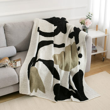 Light Luxury High-end Sofa Blanket Nap Blanket Single Cream Style Office Sofa Blanket Half-side Velvet Single Blanket