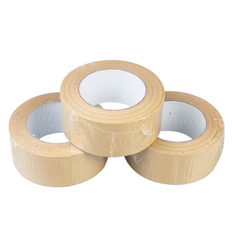 Self-adhesive Kraft Paper Tape Water-free Degradable Tape Hand-tearable Writable Easy-break Masking Sealing Tape