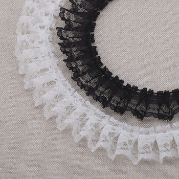 in stock 3.5cm White Lace Pleated Lace Handmade DIY Home Textile Curtain Dress Skirt Accessories Lace Accessories