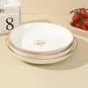 Factory wholesale with inner box barcode double color bowl simple dish household dish ceramic deep plate creative dinner plate rice bowl