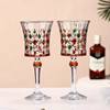 European-style high-end diamond crystal glass wine cup luxury goblet vintage wine glass niche painted Cup