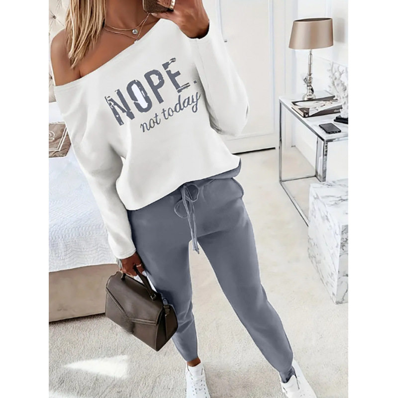 2025 Spring and Autumn European and American New One-character Collar Letter Printing Pocket Casual Long-sleeved Casual suit