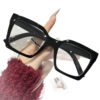 Contrast Color Square Large Frame Flat Mirror Women's Cross-Border Internet Celebrity Same Style Anti-Blue Light Glasses Simple and Versatile Plain Glasses Frame