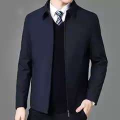 Middle-aged Jacket Men's Loose Coat Spring and Autumn Casual Top Large Size Dad's Business Men's Coat