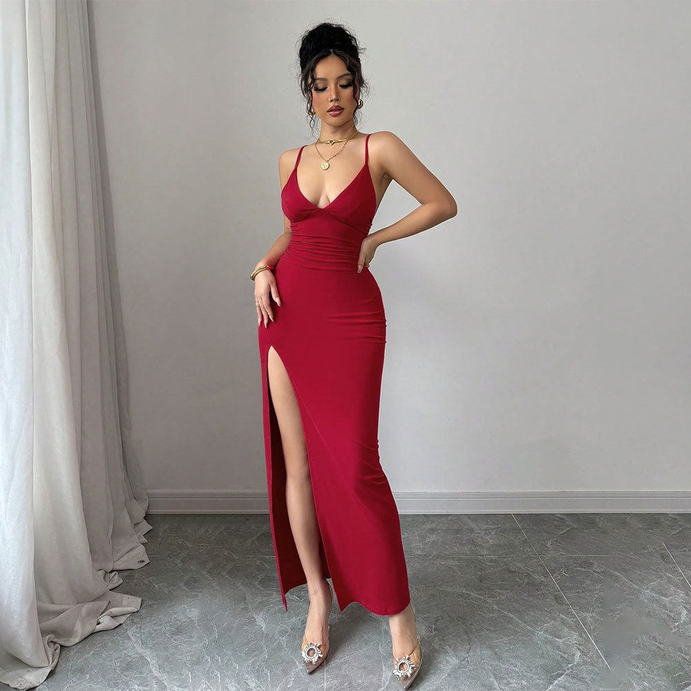 Slim Fit Sexy Split Maxi Dress Summer Collection Sleeveless Comfortable Fabric Perfect for Parties or Casual Outings