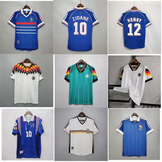 Retro Jersey Classic Nostalgic Replica Football Uniform German French Team Uniform Matthaus Henry Zidane Jersey