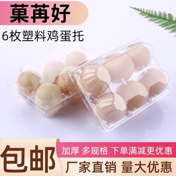 6 medium large box plastic transparent smooth skin duck skin egg egg holder disposable Earth egg packaging