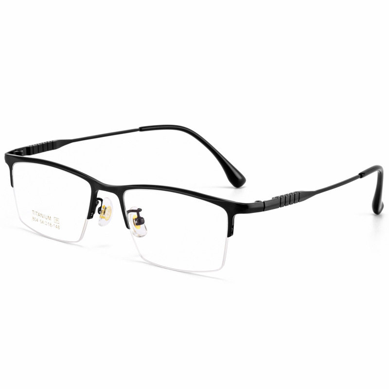 Ultra-Light Business Men's Glasses Frame Pure Titanium Glasses Frame Business Half-Frame Casual Glasses Can Be Equipped with Myopia Glasses 804