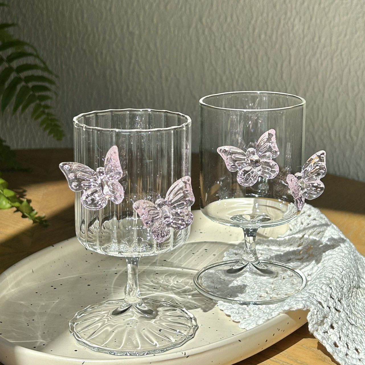 Original Designer Goblet Ins High-value Butterfly Wine Glass Butterfly Water Glass Champagne Wine Glass Cocktail Glass