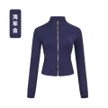 [short style] ocean blue gold zipper