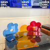 Havechic Acrylic Bookends Transparent L-Shaped Student Desktop Home Simple Bookend Flower