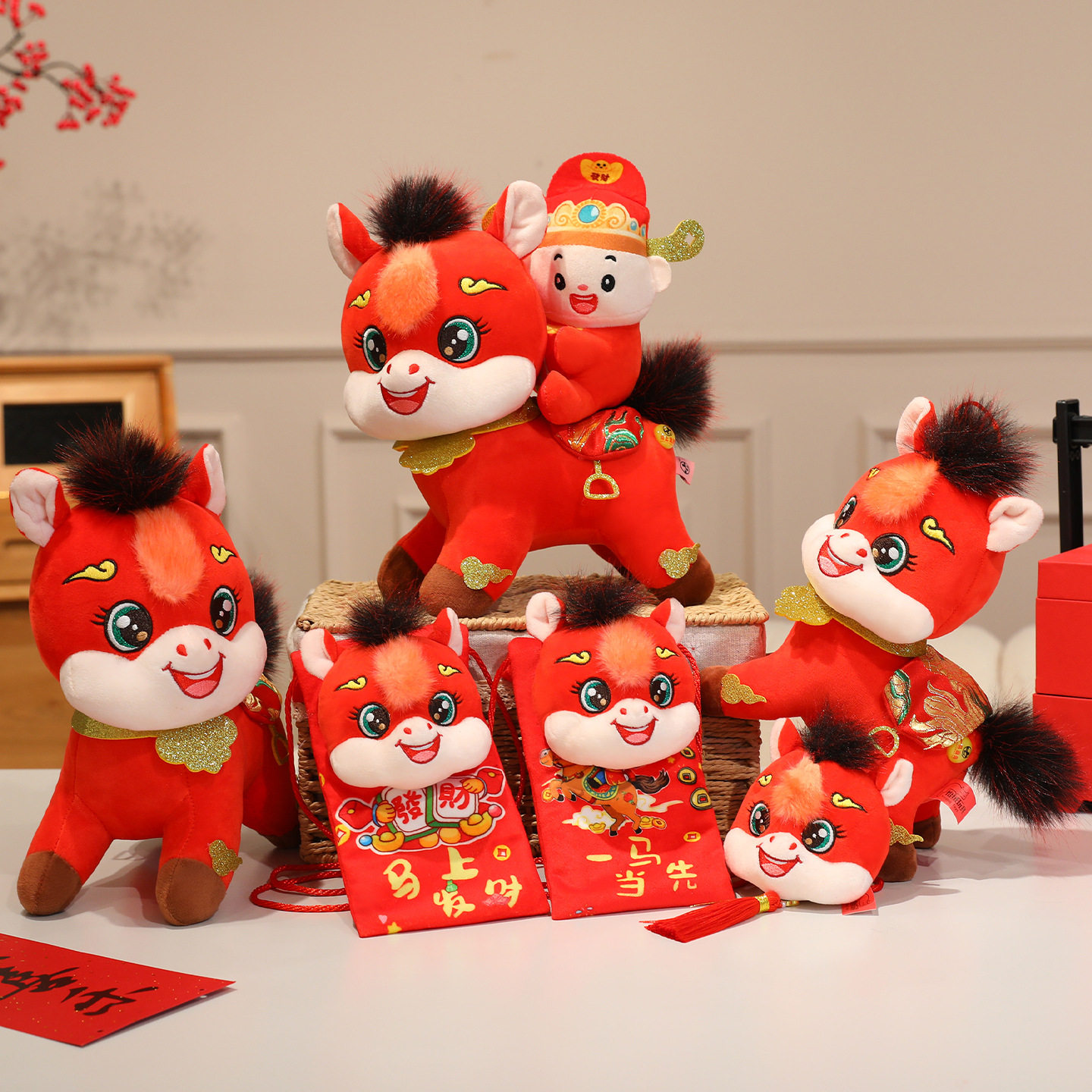 2026马年吉祥物毛绒玩具创意马上有钱年会活动小礼品小马玩偶公仔