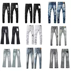 Trendy Casual Patch Slim-Fit Small Feet Trendy Personalized Pants Trendy New Arrival Ripped Cloth Embroidered Jeans Men