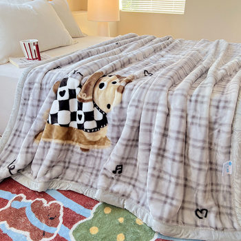 Bedding double layer thickened and velvet warm cartoon children cloud blanket Raschel blanket milk blanket