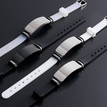 Korean-style lettering luminous silicone titanium steel bracelet cross-border fashion glossing couple trend silicone titanium steel bracelet