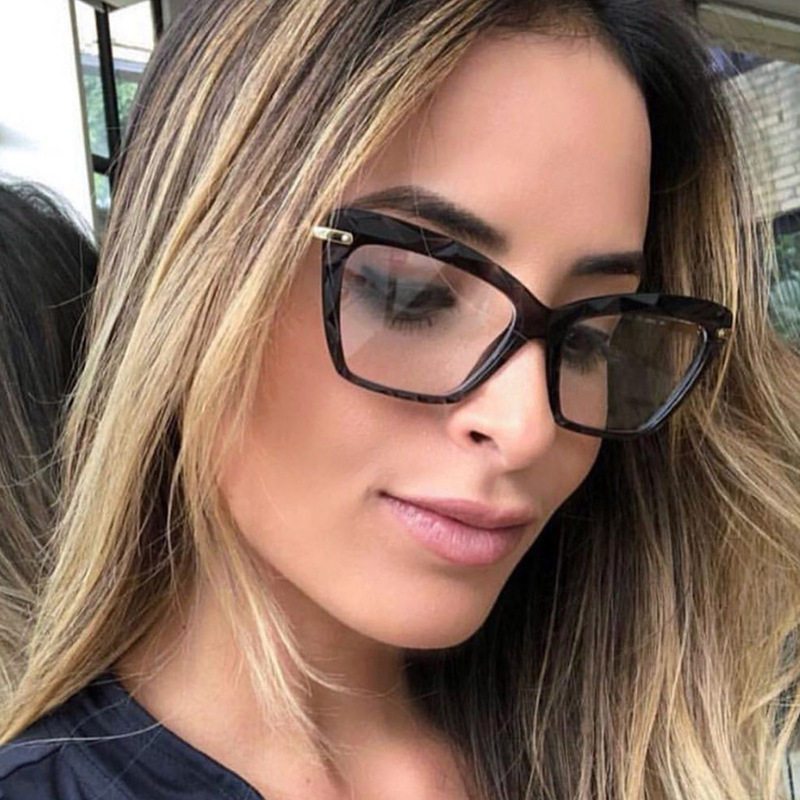 Internet Celebrity Same Style Artistic Glasses Frame Retro Large Frame Plain Plain Light Mirror Fashion Metal Decoration Anti-blue Light Glasses Trendy