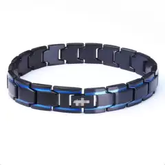 European and American Big Crocodile Titanium Steel Men's Bracelet Cross-Border Fashion Black Gold Stainless Steel Curved Bracelet with Logo