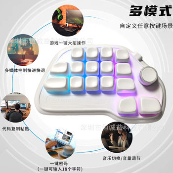 17-Key Customized Wired Connection Custom Keypad Mini Shortcut Keys Gaming Office Knob Hot-Swappable Psrgb