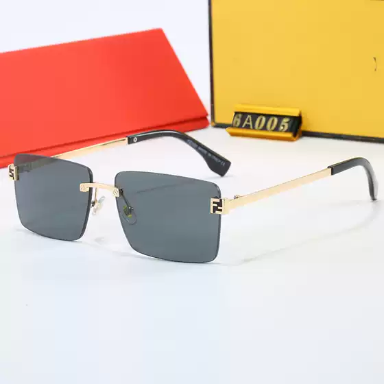 Fe Home Cross-Border Light Luxury Fashion Rimless Square Vacation Xiaohongshu Photo Metal Unisex Sunglasses Fe40165U