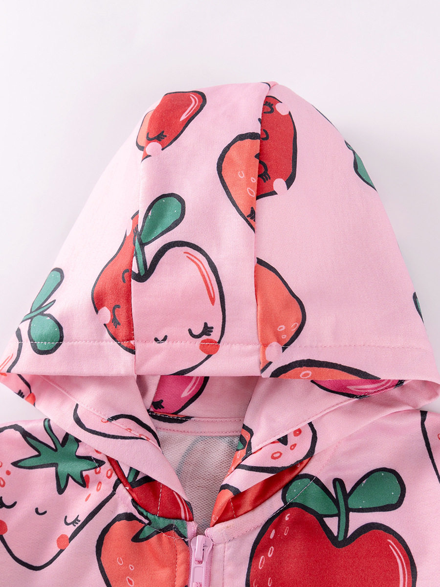 Source Factory Girls' Hoodie Wholesale, Autumn Cartoon Long-sleeve Kids' Top, Zippered Hooded Sweatshirt