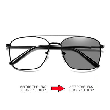 Fashion new anti-blue light glasses women retro metal double beam glasses frame men's color change flat glasses cross-border wholesale