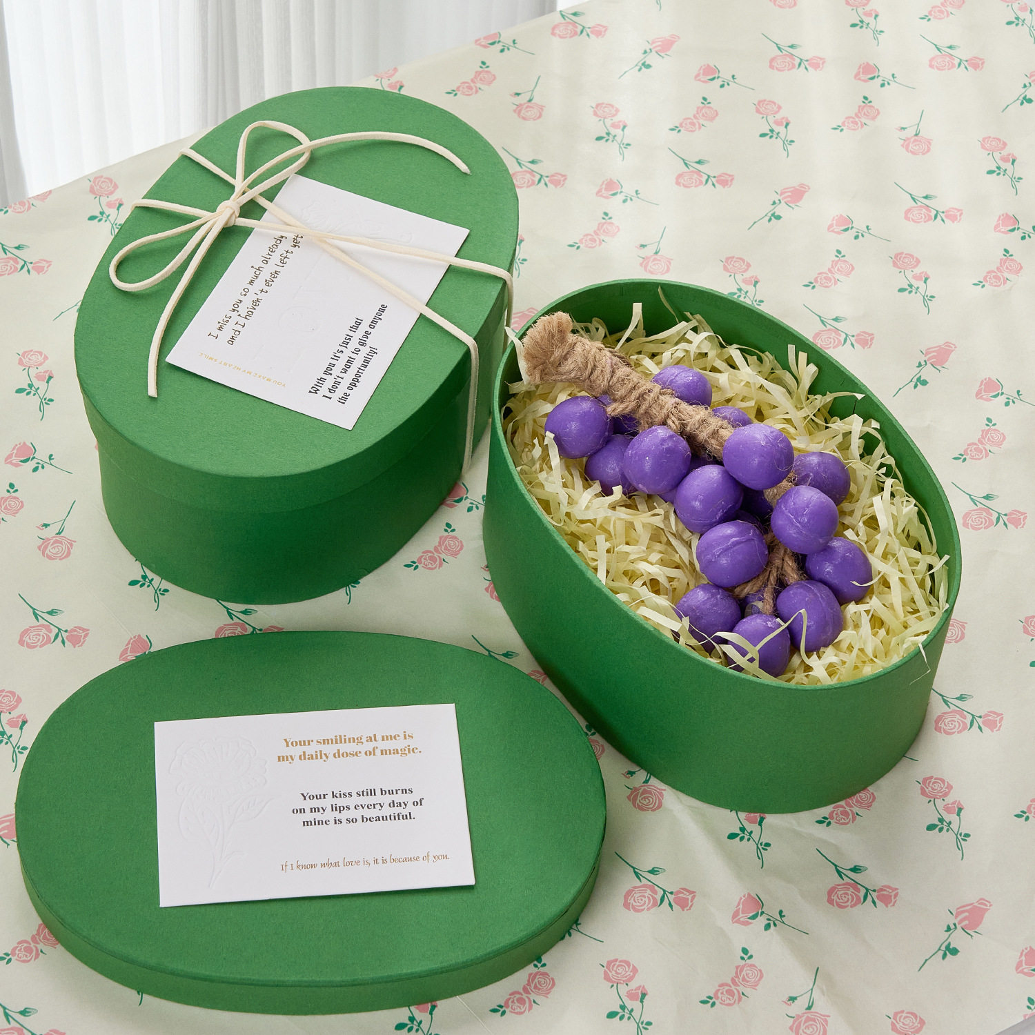 Souvenir Gift Box Grape Soap Gift Box 2026 Spring Festival Gift Box Handmade Soap Gift Box Kraft Paper Box New Year Gift Box