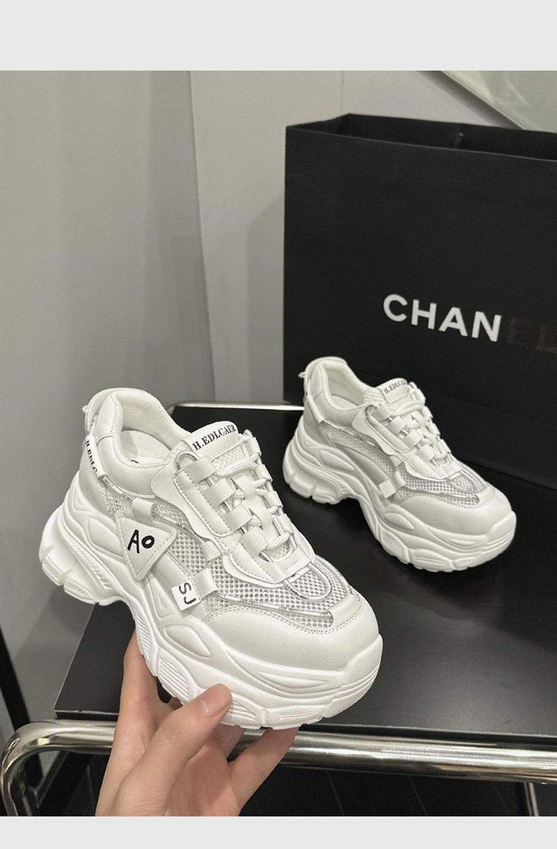 Giày sandal cao gót nữ hở mũi đế platform da bò thật, gót siêu cao 8 cm — Trắng, Hồng chi tiết 12