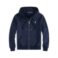 Iron zipper royal blue white label