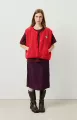 Sleeveless fur vest-red
