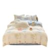 Fresh and Simple Winter A-Class Thickened Milk Velvet Four-Piece Cartoon Dormitory Plus Velvet Coral Velvet Three-Piece Single Duvet Cover Set 4