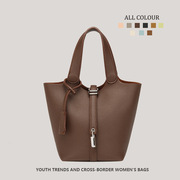 Popular Popular Pebbled Pattern Bucket Bag for Women 2025 Wholesale Casual Retro Handbag Single Shoulder Crossbody Bag