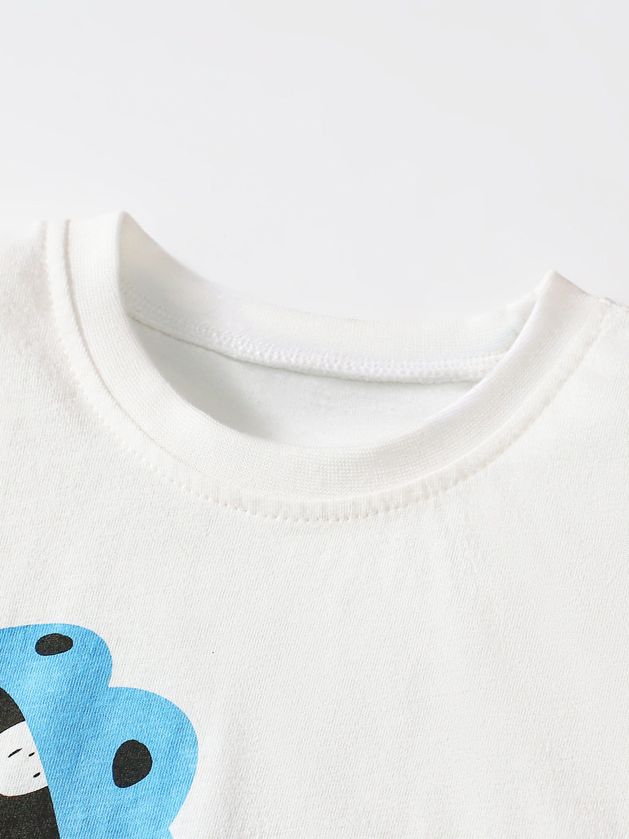 New Cotton Boys' Set, Summer Kids' 2-piece Outfit, Cartoon Printed Kids' Set