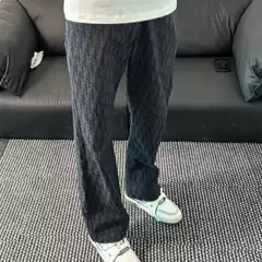 2025 Summer Trendy Brand Handsome Straight Fashion Loose Casual Long Pants Men's All-Over Printed D Retro Letter Jeans