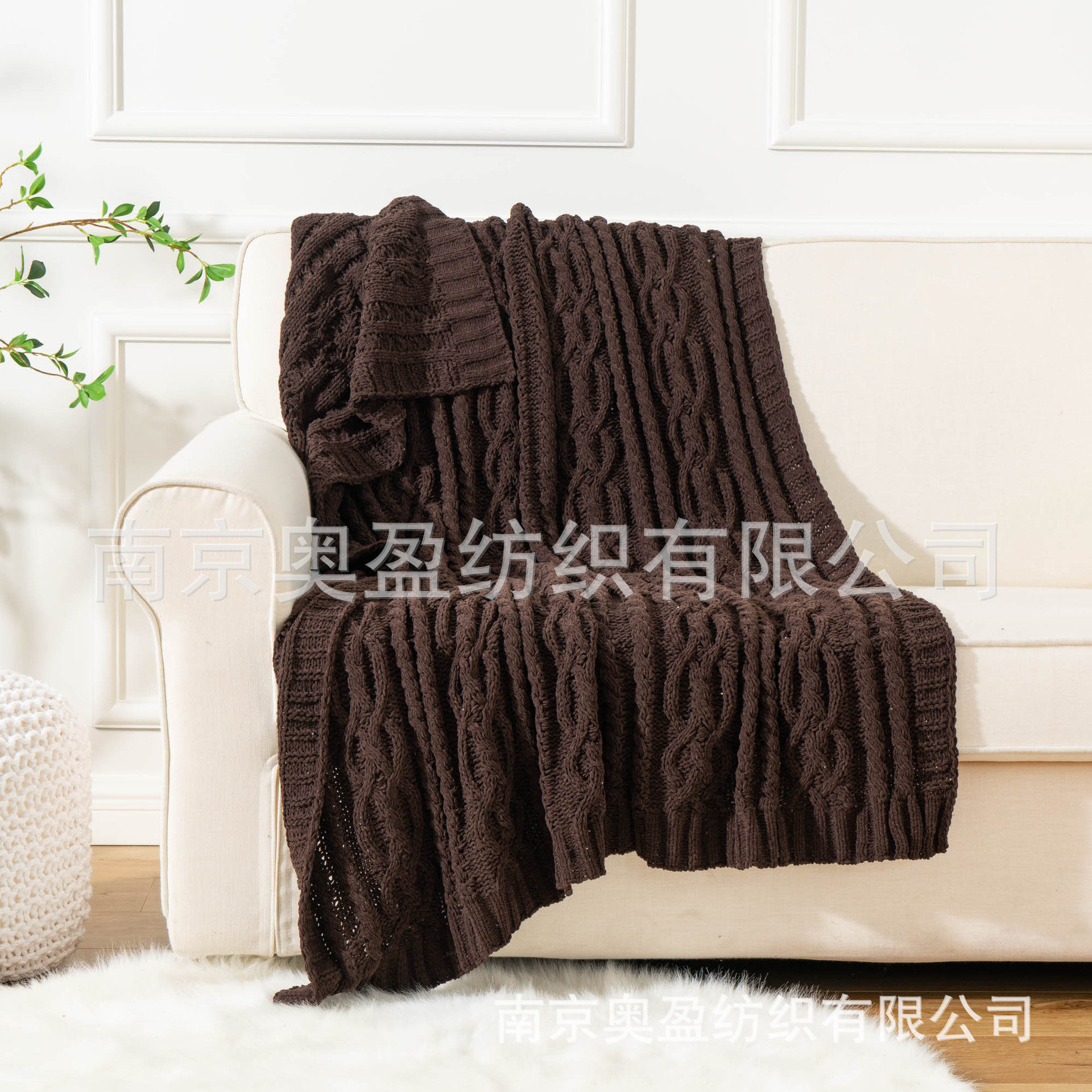 Nordic Light Luxury Chenille Sofa Blanket Throw Blanket Nap Blanket Thick Knit High Weight Blanket Cover Blanket